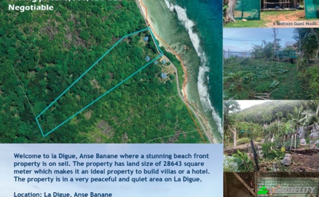Land Lot for Sale La Passe, La Digue, Seychelles. Photo 1