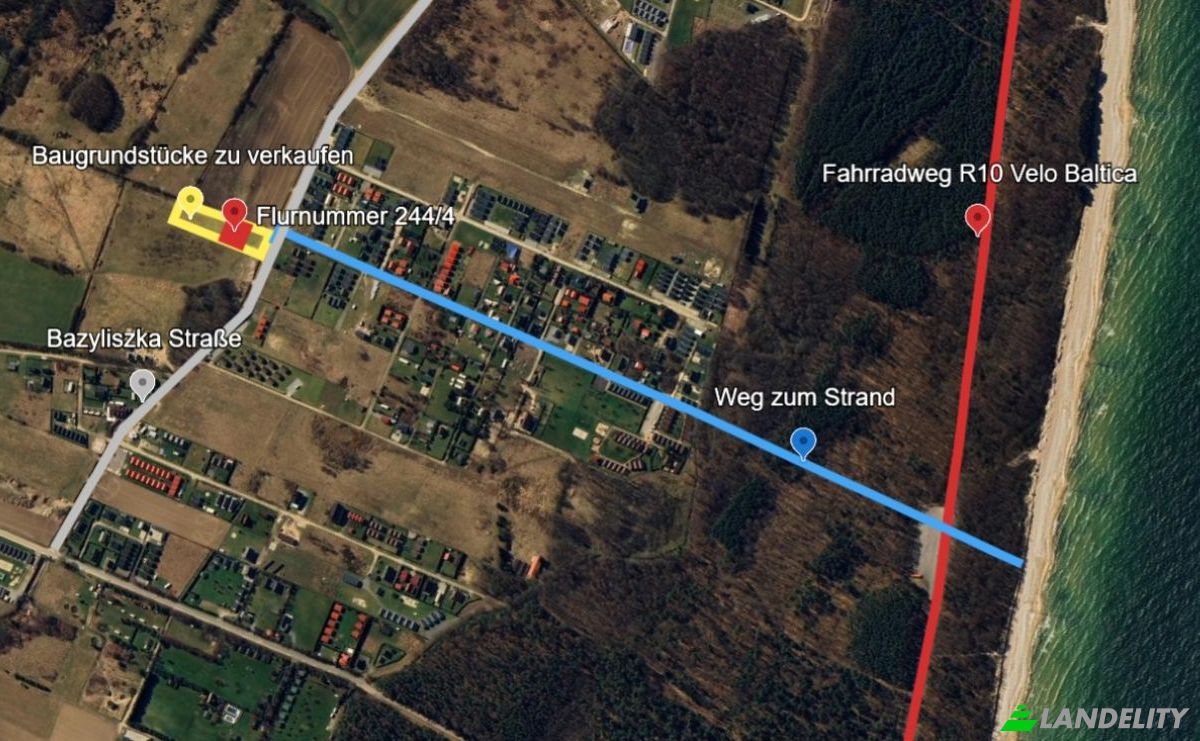 Grundstück zu verkaufen Bazyliszka 20, 76-107 Rusinowo, Rusinowo, SLawno County, West Pomeranian Voivodeship, Poland. Foto 1