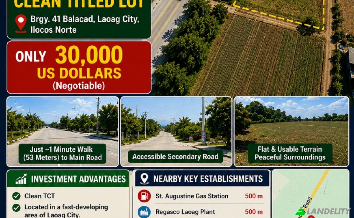 Land Lot for Sale Laoag, Paoay Rd, Laoag City, Ilocos Norte, Ilocos Region, Philippines. Photo 5