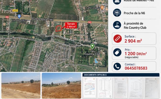 Land Lot for Sale Rte Principale Fes Meknes, Fes. Photo#2