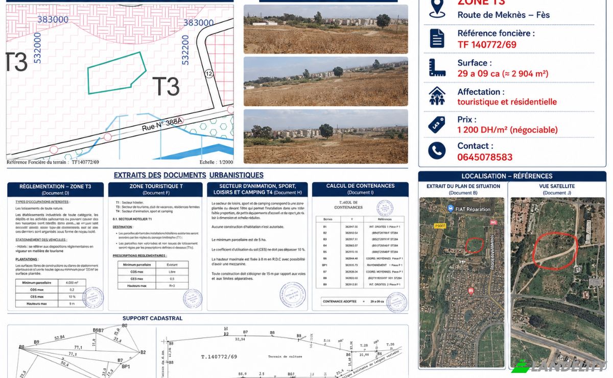 Land Lot for Sale Rte Principale Fes Meknes, Fes, Wilaya de Fes, Fez-Meknes, Morocco. Photo 3