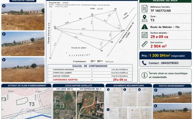 Land Lot for Sale Rte Principale Fes Meknes, Fes. Photo#4