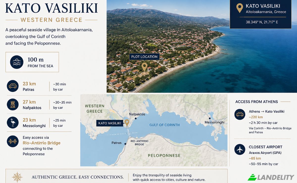Land Lot for Sale Nafpaktia 300 14, Kato Vasiliki, Western Greece, Decentralized Administration of Peloponnese, Western Greece and the Ionian, Greece. Photo 4