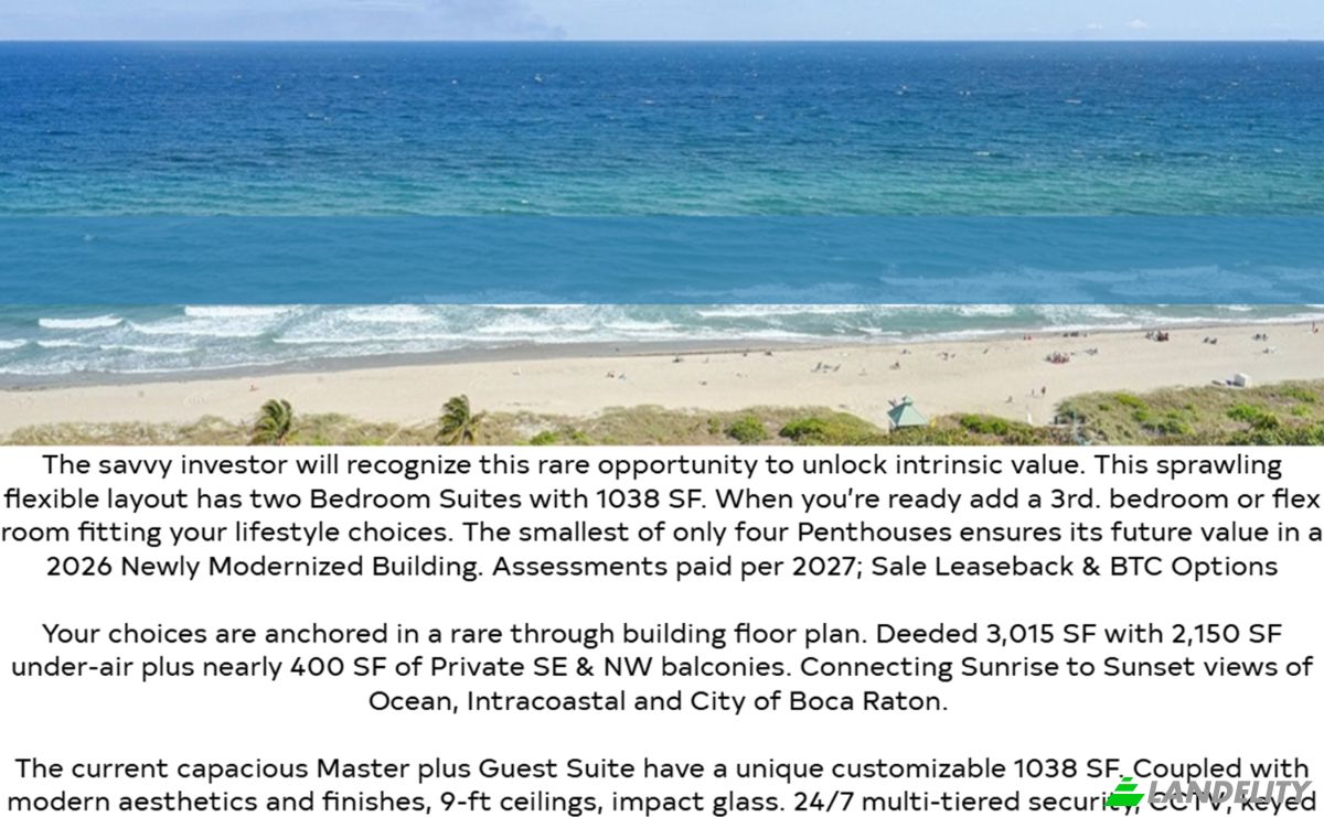Departamento en venta Ocean Blvd, Boca Raton, Palm Beach County, Florida, United States, FL 33431, USA. Foto 1