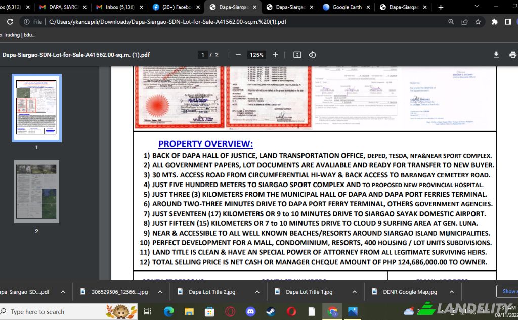 Land Lot for Sale Dapa, Surigao del Norte, Caraga, Philippines. Photo 12